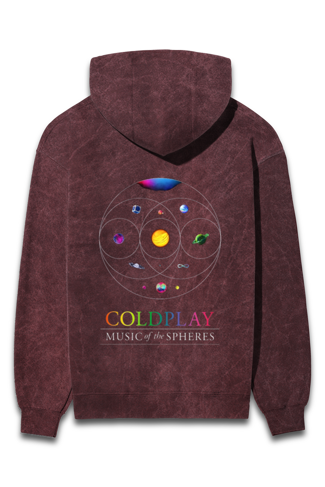 Coldplay Vibes: Acid Wash Unisex Hoodie - Perfect for Fans