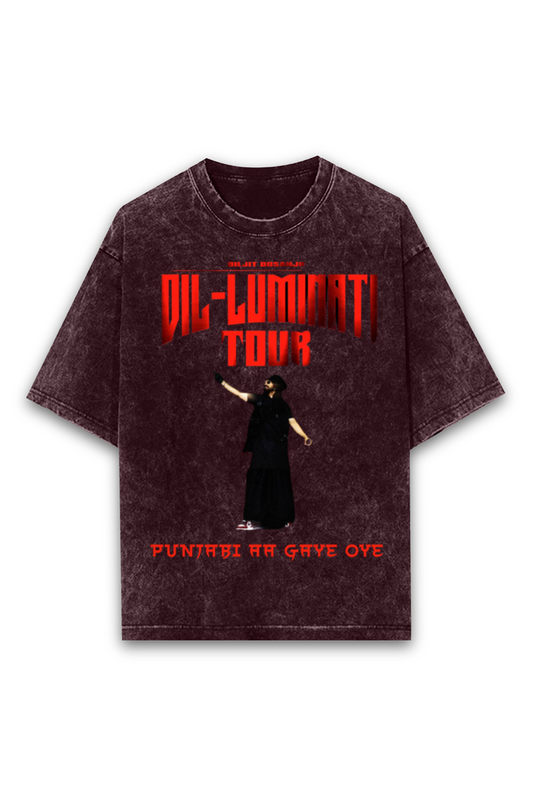 Dil-Luminati Unisex Acid Wash Oversized Tee: For the True Diljit Fans! Limited Edition!