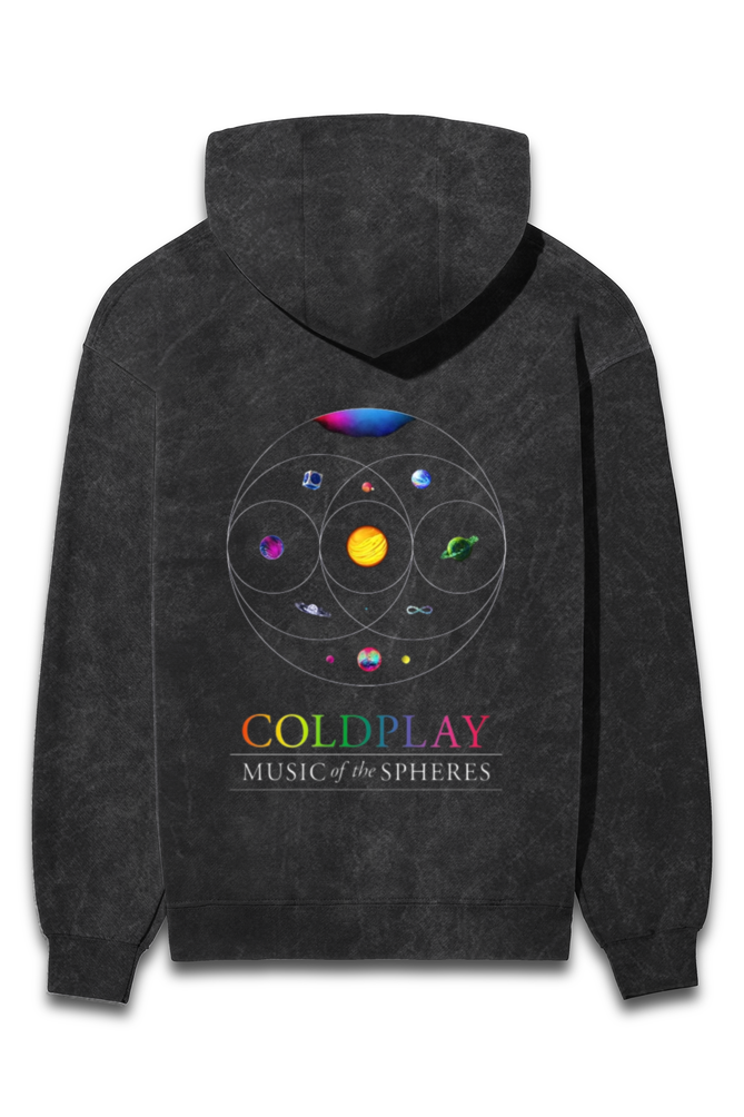 Coldplay Vibes: Acid Wash Unisex Hoodie - Perfect for Fans