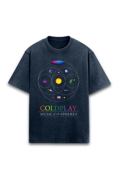 Coldplay's "Shirt Full of Stars" – Unisex Acid Wash Oversized Tee