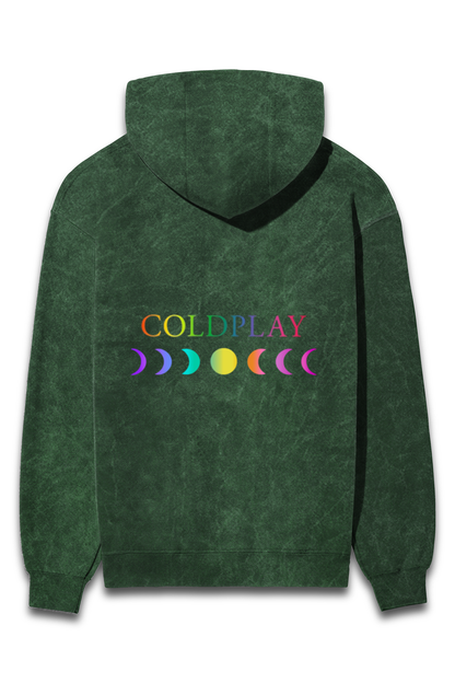 Coldplay Vibes: Acid Wash Unisex Hoodie - Perfect for Fans