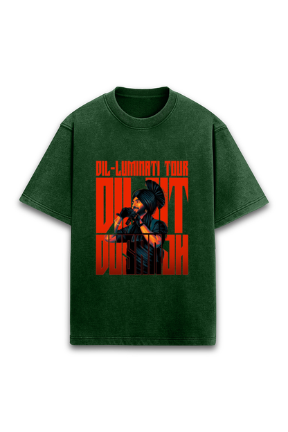 Dil-Luminati Unisex Acid Wash Oversized Tee: For the True Diljit Fans! Limited Edition!