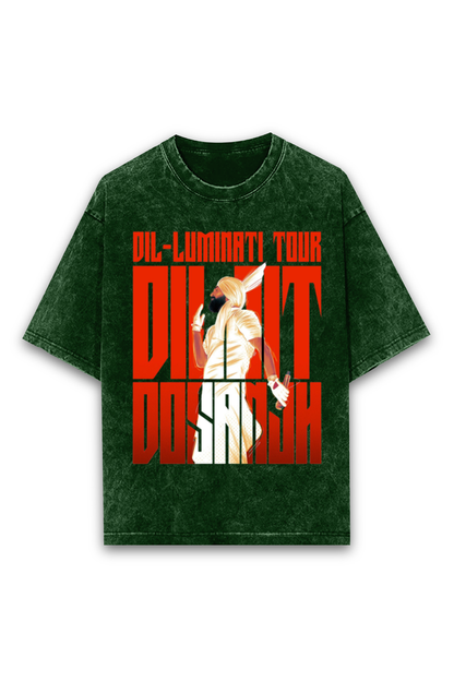 Dil-Luminati Unisex Acid Wash Oversized Tee: For the True Diljit Fans! Limited Edition!